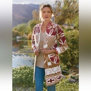 NWT Soft Surroundings Alden Embroidered Tapestry Jacket Size M